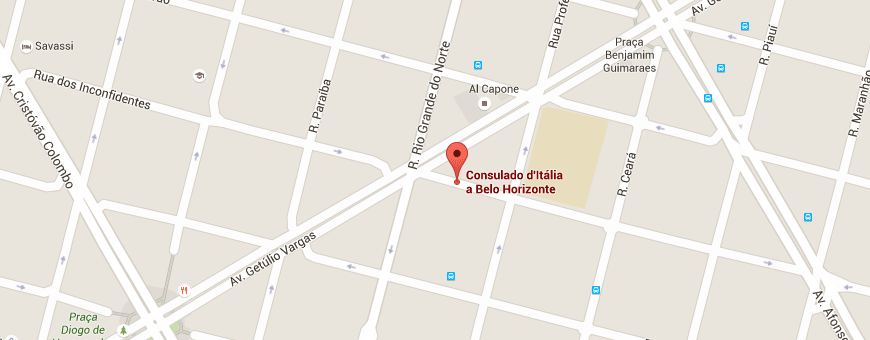 Mapa Consulado de Belo Horizonte