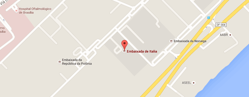 Mapa Embaixada Italiana em Brasilia